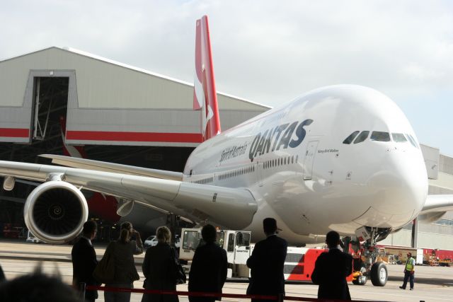 Airbus A380-800 (VH-OQA) - Qantas taking delivery of it's first A380, Nancy-Bird Walton. 2008
