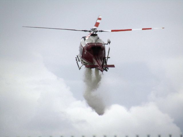 Bell 412 (N241FA) - OCFA Chopper 2 demonstrating a water drop at Fullerton Airport Day 5.12.18