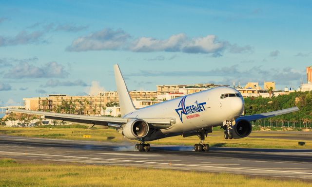 BOEING 767-300 (N373CM) - Amerijet N373CM landing at TNCM St Maarten