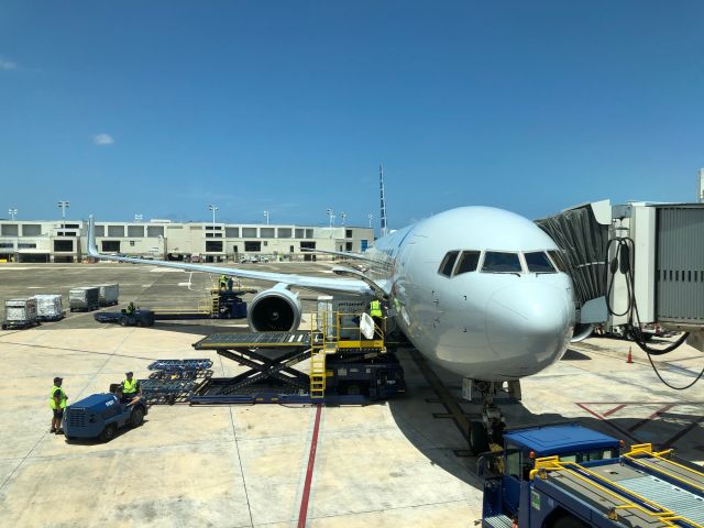 BOEING 767-300 (N391AA) - View from gate C3 at SJU, aircraft been prepared for a flight fron SJU to PHL