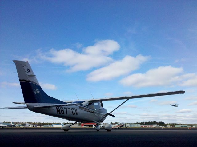 Cessna Skylane (N877CV) - Getting ready for a trip to KGFL on a cold winter morning, while State Police fly off