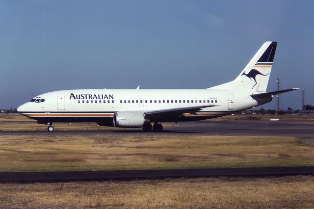 Fairchild Dornier SA-227DC Metro (VH-TAH) - AUSTRALIAN AIRLINES - BOEING 737-376 - REG _VH-TAH (CN 23479/1259) - WEST BEACH ADELAIDE SA. AUSTRALIA - YPAD (26/4/1993) 35MM SLIDE CONVERSION USING A LIGHTBOX AND A NIKON L810 DIGITAL CAMERA IN THE MACRO MODE