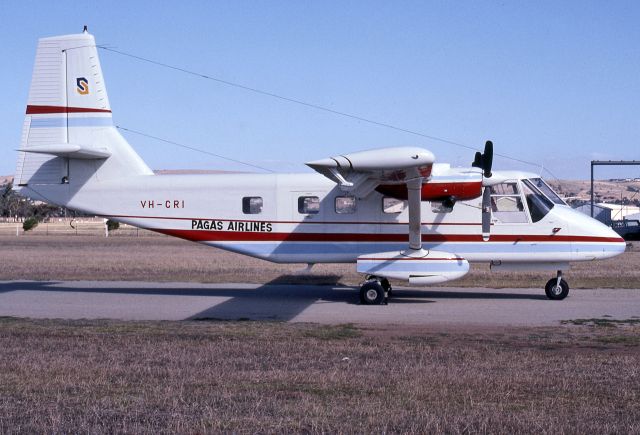 VH-CRI — - PAGAS AIRLINES - GAF N-22B NOMAD - REG VH-CRI (CN N22B-53) - PARAFIELD AIRPORT ADELAIDE SA. AUSTRALIA - YPPF 7/12/1981