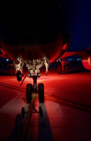 Boeing 737-700 — - Night push from the tug.