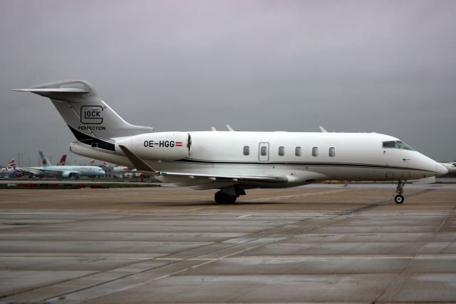 Canadair Challenger 350 (OE-HGG) - Glock Aviation Challenger 350 parked at the Royal Suite on 4-Feb-19 visiting from LOKF as GCK40.