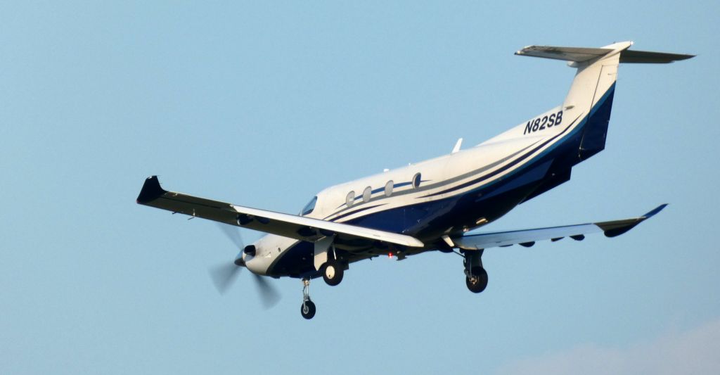 Pilatus PC-12 (N82SB) - On short final is this 2011 Pilatus PC-12-47E in the Summer of 2022.