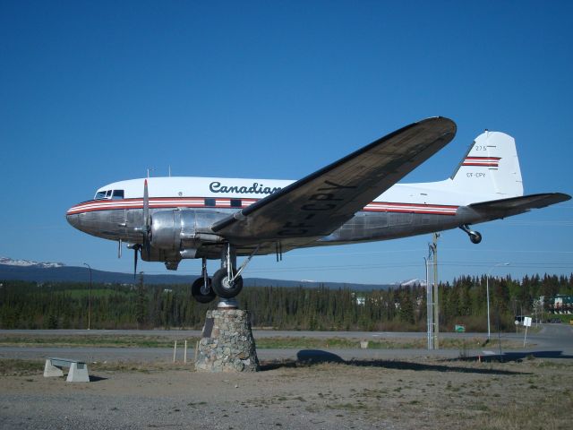 Rockwell Commander 114 (C-FCPY) - Worlds largest weather vane.  Moves with the direction of the wind.  Located at Whitehorse Intl Airport