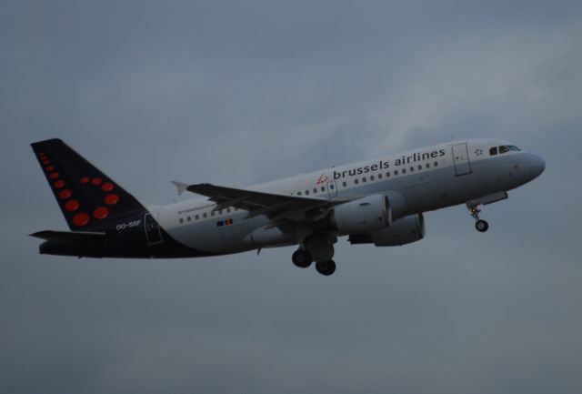 Airbus A319 (OO-SSF) - Taken from Freeport carpark