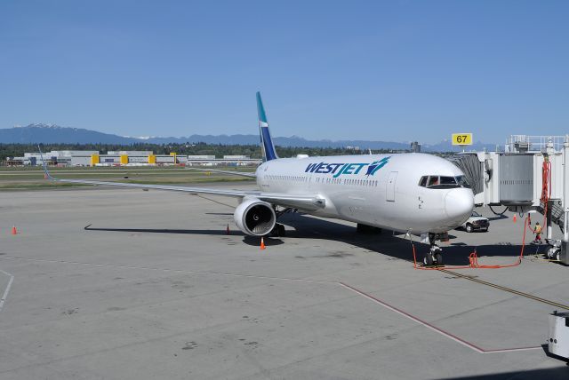 BOEING 767-300 (C-GOGN) - (May 5, 2016) Inaugural flight to LGW, London Gatwick. It is Westjets first foray outside Canada. This is one of four former aging 767-300ER acquired from Qantas. In October, C-GOGN diverted to land on Greenland enroute from Gatwick to Toronto.
