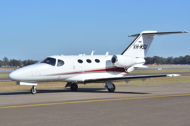 Cessna Citation Mustang (VH-MSU) - Cessna 510 Citation mustang taxi past at Bankstown Airport, Camera= Nikon D5200