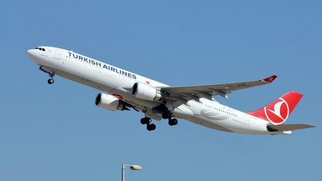 Airbus A330-300 (TC-JOB) - 13/10/2018:  Turkish morning flight to Istanbul seconds after T/O from runway 26.