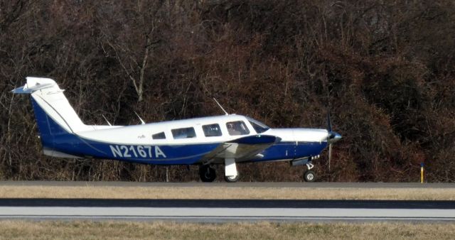 Piper Lance 2 (N2167A) - Taxiing for departure is this 1978 Piper Saratoga/Lance II PA-32RT-300 from the Winter of 2022.