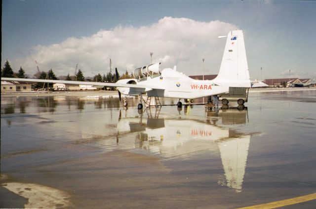 GROB Strato 1 (VH-ARA) - ARA's high altitude research aircraft parked at Yokota USAF Base, Japan in Feb 1999