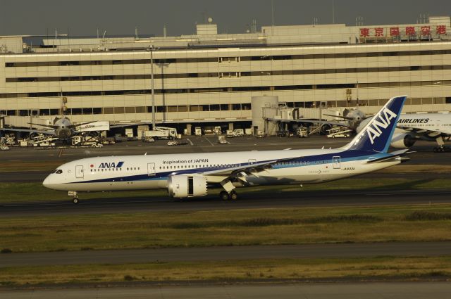 Boeing 787-9 Dreamliner (JA833A) - Taxing at Tokyo-Haneda Intl Airport on 2014/20/27 Dream Liner 