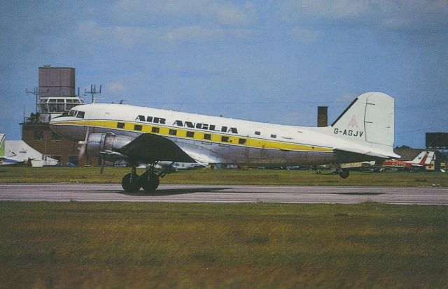 Douglas DC-3 (G-AGJV) - scanned from postcardbr /air anglia
