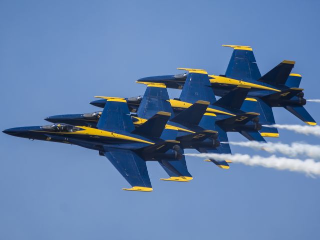 McDonnell Douglas FA-18 Hornet — - Blue Angels at the Dayton Airshow. 