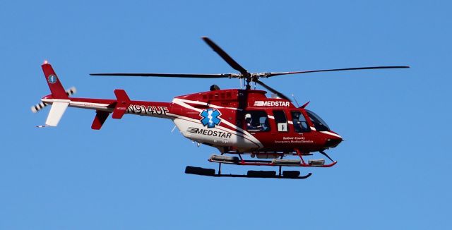 Bell 407 (N914UF) - A Bell 407 GXP, operated by Baldwin County Emergency Medical Services and Medstar, arriving at H. L. Sonny Callahan Airport, Fairhope, AL - March 4, 2021.