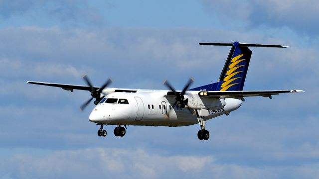 de Havilland Dash 8-100 (VH-XFT) - De Havilland Canada Dash 8-100. Skippers Aviation VH-XFT final runway 03 YPPH 310719.