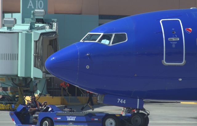 Boeing 737-700 (N744SW) - Pushed back, and engine start