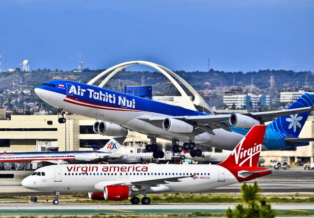 Airbus A320 (N852VA) - N852VA Virgin America Airbus 320-214 (cn 4991) "safady voyager"  Air Tahiti Nui  Los Angeles International Airport (IATA: LAX, ICAO: KLAX, FAA LID: LAX) TDelCoro April 11, 2012