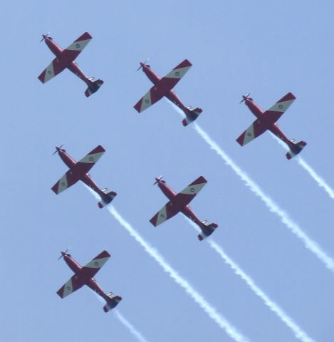 — — - RAAF Roulettes, Australia Day 2016 over St Kilda Road