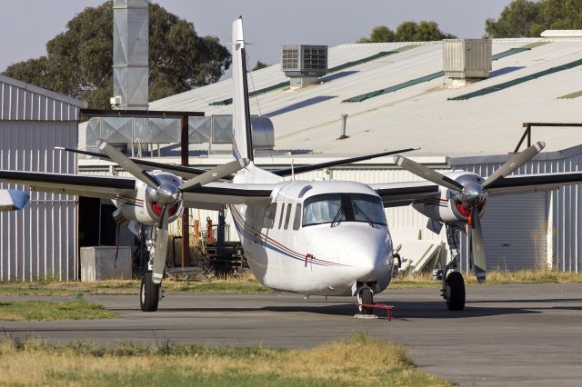 Rockwell Turbo Commander 690 (VH-ATF) - Rockwell 690A Turbo Commander (VH-ATF) parked in the general aviation area at Wagga Wagga Airport