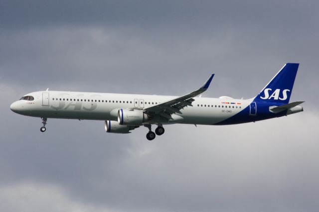 Airbus A321neo (SE-DMO) - SAS A21N arrival to Logan on 3/27/22 resuming service and possibly the first time the airline brought this aircraft type to Logan.