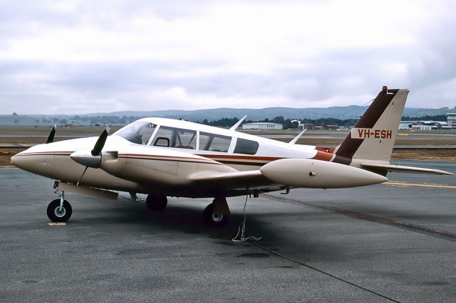 BELL-AGUSTA AB-139 (VH-ESH) - PIPER PA-30-160 TWIN COMANCHE C - REG : VH-ESH (CN 30/1785) - CANBERRA ACT. AUSTRALIA - YSCB (18/6/1987) 35MM SLIDE SCANNED WITH A EPSON PERFECTION V700 FLATBED SCANNER.