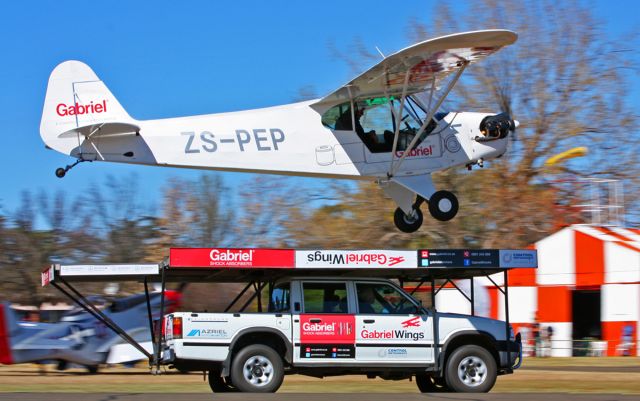 Piper NE Cub (ZS-PEP) - Truck top landing