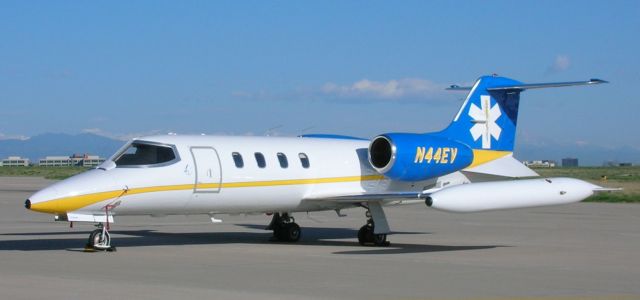 Learjet 35 (N44EV) - Photo credit: Greg Goebel.  Public domain.