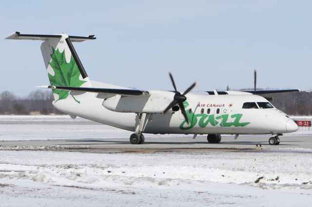 de Havilland Dash 8-100 (C-FGRP) - March 7, 2011 - arrived snow London Airport