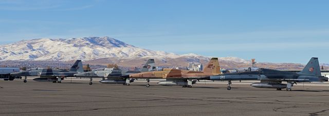 Northrop RF-5 Tigereye (N699TA) - From Left to Right .....br /All are Tactical Air Support agency aircraft ...br /"01" .... N791TA -- Northrop F-5AT {Advanced Tiger} .... ex 78-0791 [Northrop F-5E Tiger]br /"05" .... N618TA -- Northrop F-5AT .... ex 75-0624 [Northrop F-5E Tiger]br /"14" .... N697TA -- Northrop F-5AT .... ex 74-1459 [Northrop F-5E Tiger]br /"21" .... N699TA -- Northrop F-5AT .... ex 79-1918 [Northrop F-5F Tiger].