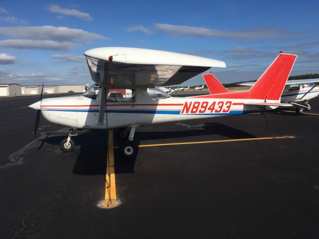 Cessna 152 (N89433) - Getting ready for my first flight lesson at Wings of Carolina Flying Club in this Cessna 152, N89433! Taken November 1, 2019.