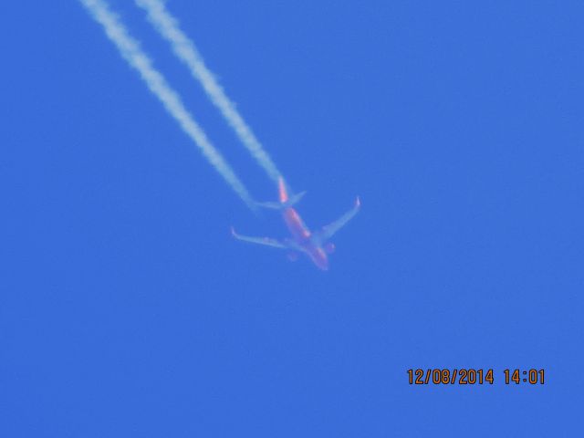 Boeing 737-700 (N791SW) - Southwest Airlines flight 7454 from BIF CMH over Southeastern Kansas a 39,000 feet.