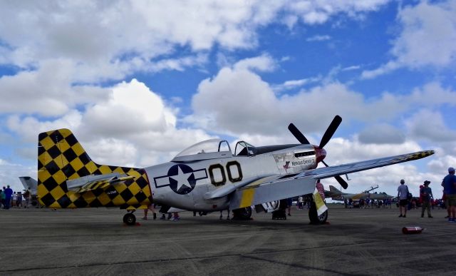 North American P-51 Mustang (NL51MV) - All horses dream of racing in an open sky. P-51D ”Nervous Enegegy V” eagerly awaits her chance to roar across the Gulf Coast sky at the Wings Over Houston 2017 Airshow