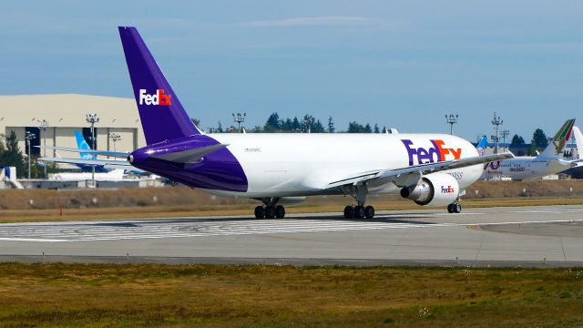 BOEING 767-300 (N119FE) - FDX9035 begins its takeoff roll on Rwy 16R for its delivery flight to KIND on 8.29.19. (B767-3F2S(ER) / ln 1189 / cn 64057).