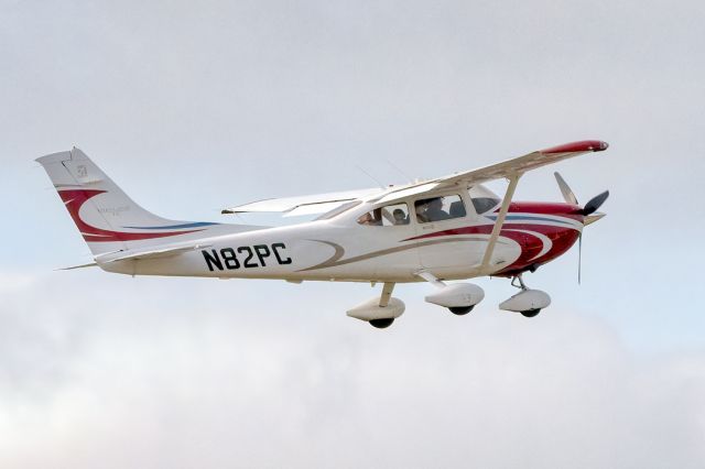 CESSNA T182 Turbo Skylane (N82PC) - Cessna T182T Skylane over Livermore Municipal Airport (CA). April 2021