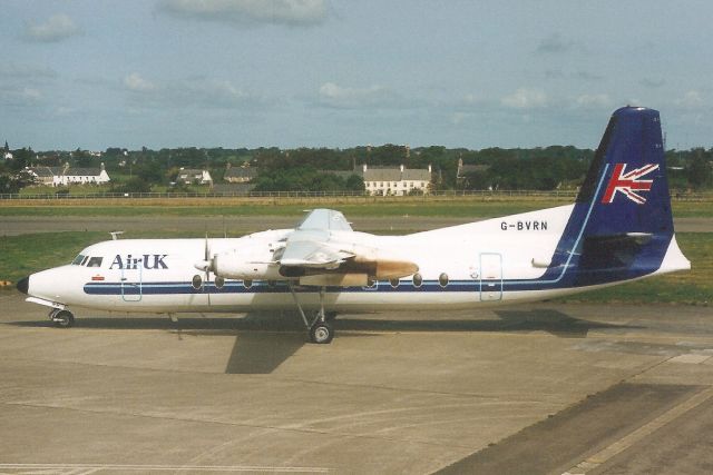 FAIRCHILD HILLER FH-227 (G-BVRN) - Taxiing to the terminal on 31-Aug-96.br /br /Transferred to Spain 14-Dec-99 as EC-GYM.br /Withdrawn from use at GCLP.