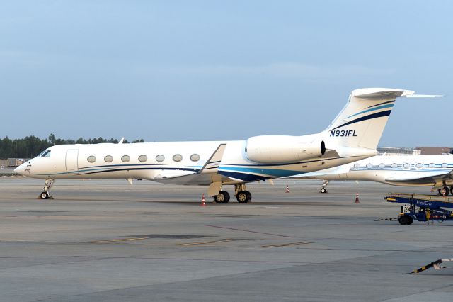 N931FL — - The early morning light falls on this G550 parked on the flight line at BIAL.