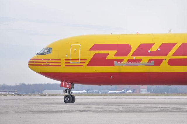 N284DH — - Kalitta 767-300F in the DHL color taxing down to runway 23L for a flight to Oscoda.