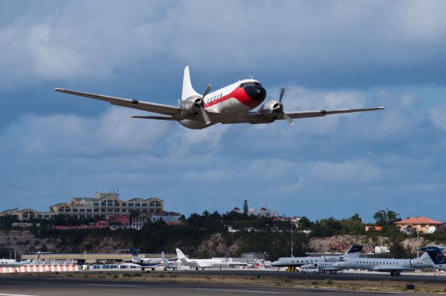 — — - Convair 440 roaring out of SXM...