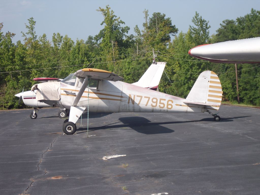 N77956 — - Old Luscombe tied down at CCO