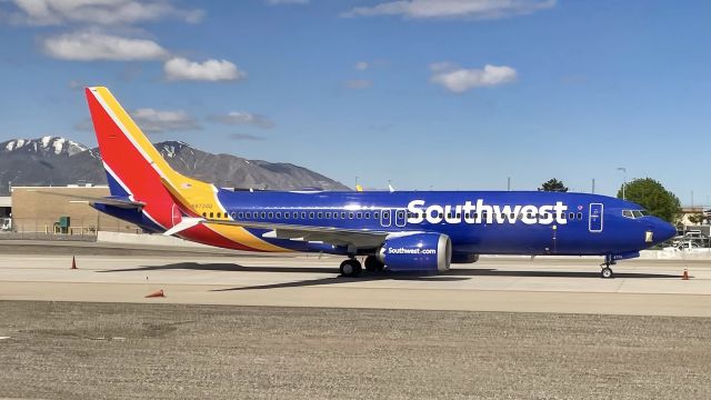 N8734Q — - A Southwest 737 MAX8 in storage at SLC.  5/8/21.