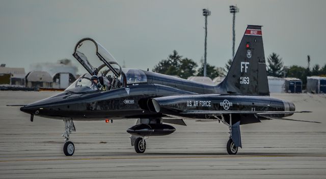 Northrop T-38 Talon (63-8163) - One of 9 T-38s that took shelter at Rickenbacker to avoid damage from Hurricane Matthew. Seen here taxiing out to go back home to Langley AFB.