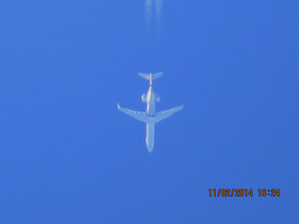 Canadair Regional Jet CRJ-700 (N529EA) - American Airlines flight 2958 from OKC to ORD over Baxter Springs Kansas (78KS) at 34,000 feet.