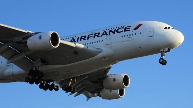 Airbus A380-800 (F-HPJD) - Air France on final over one of KLAXs favorite spotting locations, the park across from InNOut Burger