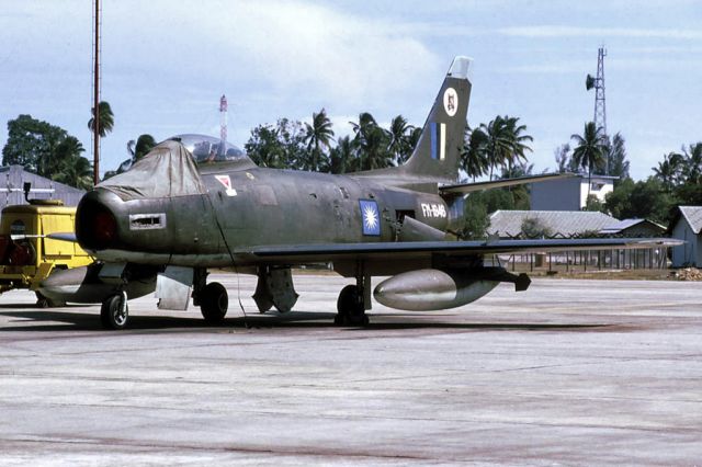 Cessna 310 (N1946) - CAC Sabre Rmaf FM1946 11 sqn formerly A94-946 RAAF Butterworth. Photographed mid 1970s.