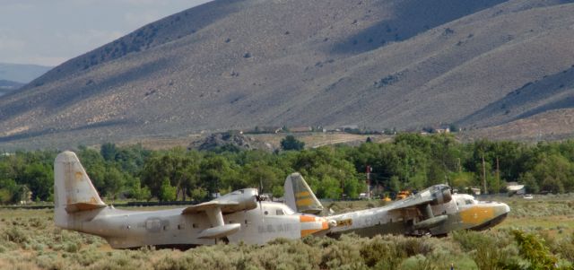 — — - Two albatross waiting for a future on the north side of Carson City Airport