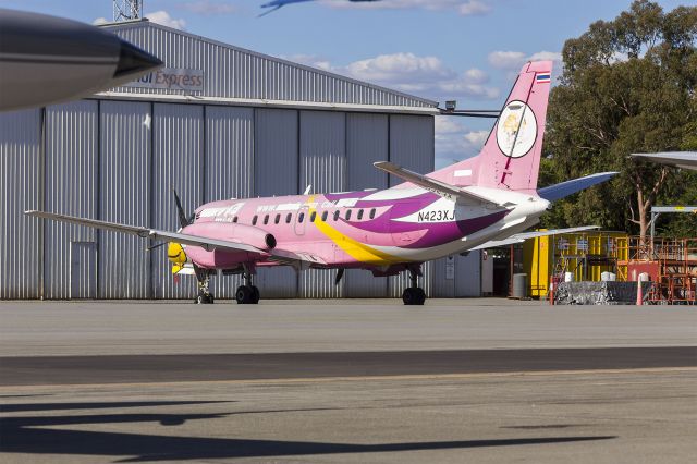 Saab 340 (N423XJ) - Delivered to REX (Regional Express Airlines), N423XJ Saab 340B in ex Nok Mini livery, at Wagga Wagga Airport.