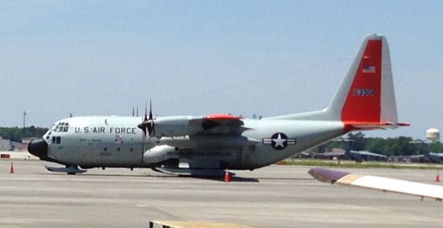 N63301 — - Ski-equipped National Science Foundation (NSF) LC-130 Hercules visiting KCHS / Joint Base Charleston, SC on 17 May 2014.